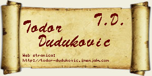 Todor Duduković vizit kartica